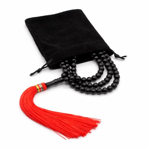 Mandala Crafts Tasbih 무슬림 기도 비즈 99 남성 및 여성용 - 이슬람 묵주 미스바하 타스비 시바 - 라마단 이드 선물용 지크르 디크르 수하 비즈 - style: 블랙 우드