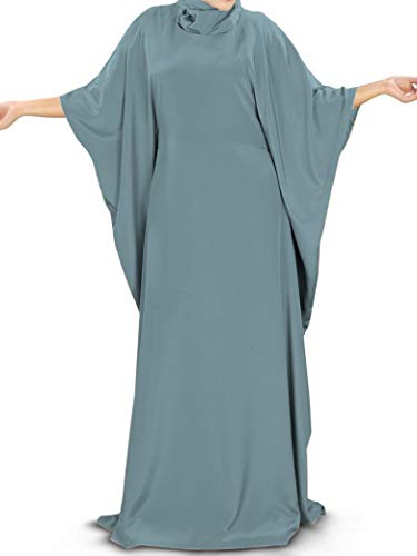 MyBatua Women's Kaftan, Free Size Abaya, Dubai Islamic Dress, Muslim Maxi KF-001 - color: Grey