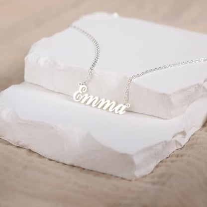 DayOfShe Custom Name Necklace for Women Gifts, 18K Gold Plated Layered Names Necklace Personalized Gifts for Birthday - color: Style 4-Sterling Silver