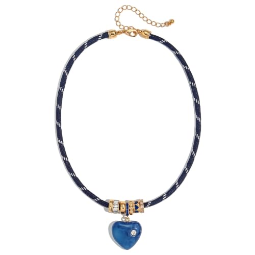 Paracord Rope Choker Necklace with Pendant for Women - color: Heart