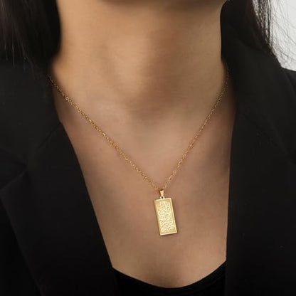 UNIFT Islamic Muslim Allah Layered Necklaces For Women Stainless Steel Charm Water Drop Heart Shape Allah Pendant Double Layer Necklace Islamic Jewelry - color: gold 4