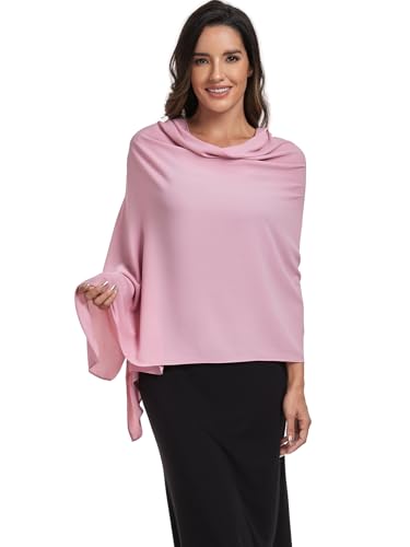 Chiffon Shawl and Wraps for Women Warm Scarves Wedding Evening Bridal Scarfs Pashmina Shawls - color: Blush