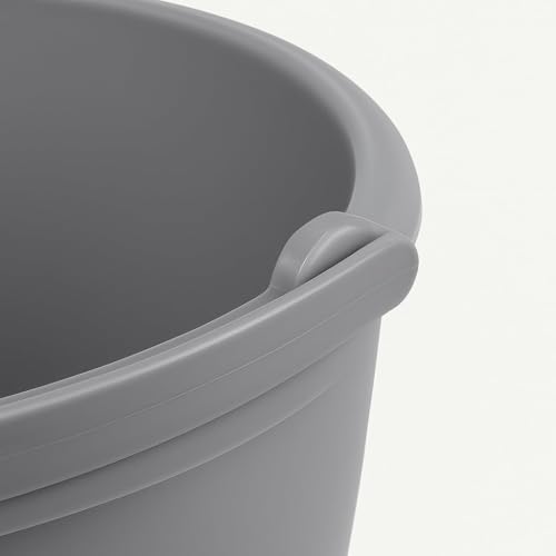 10 Qt. Spout Pail – Classic Titanium Plastic Utility Bucket with Comfortable Handle, Durable Multi-Purpose Pail for Household Cleaning & Storage