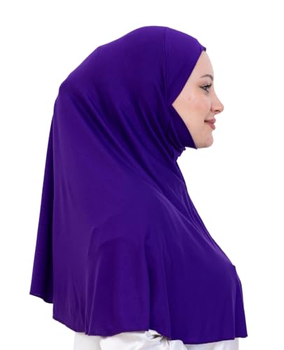 Prien Easy To Wear Hijab For Women, Muslim Instant Turban With Niqab, Islamic Clothes, Soft Scarf For Prayer, Abaya, Khimar - color: Purple
