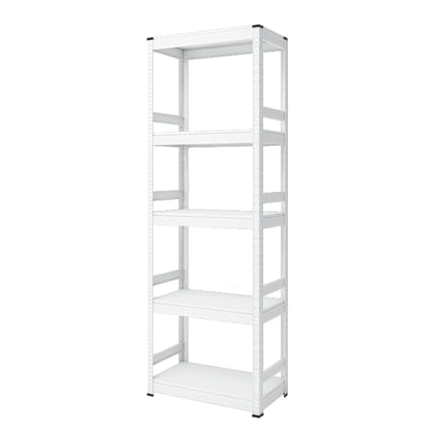 20 Gallon Metal Fish Tank Stand, Freestanding Adjustable Bookshelf Storage Shelves, ,Heavy-Duty Industrial Microwave Stand, Kitchen Utility Organizer for Home Office(60x30x171cm(24x12x67inch), White) - color: White, size: 60x30x171cm(24x12x67inch)