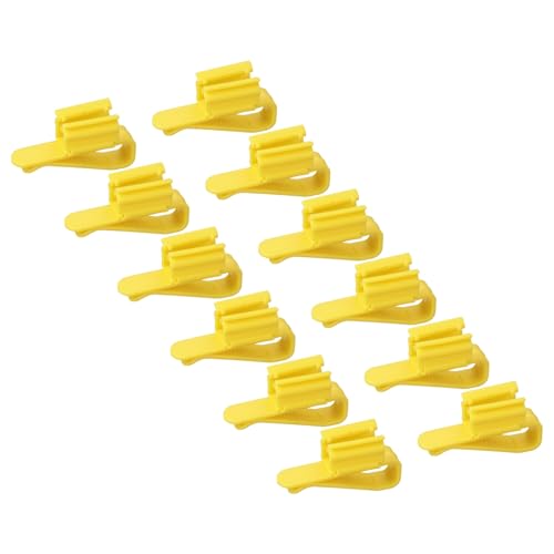 Fish for Tank Mounting Clip, Adjustable Hose Clamp Mounting Clip Water Pipe Hose Holder for 0.3"-1" Dia Tube, (Yellow, 12Pcs), Intended for Aquarium Air Pump/Pipe Organizer - color: Yellow