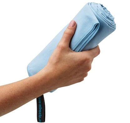 XL 여행용 타월 - 2in1 대형 빠른 건조 엑스트라 소프트 극세사, 13가지 색상, 체육관, 수영 연습, 여행, 배낭여행, 캠핑, RV, 해변, 비상 가방, 기숙사, 작은 집, 밴 또는 캠핑카용 경량 - color: Light Blue