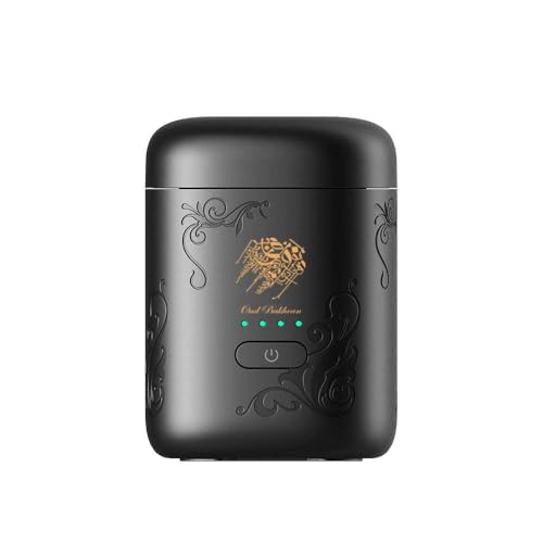 Mini Portable USB Smart Incense Burner, Rechargeable Arabic Oud Burner, Electronic Bukhoor Diffuser with LED Battery Indicator, Compact Aroma Diffuser for Home, Office, Car (Black) - color: Black