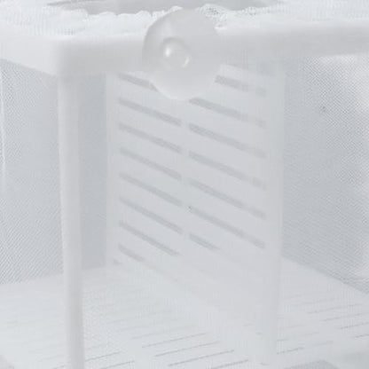 MY MIRONEY 2PCS 6.3" x 5.51" x 5.91" White Fish Tank Breeder, with Divider | Nylon Fish Incubator Mesh Box Aquarium Fish Fry Hatchery Breeder with Suction Cups - style: 6.3" x 5.51" x 5.91"; White; with Divider