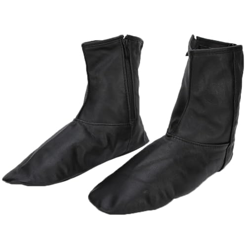 1Pair Muslim Leather Socks, Unisex Socks Zips Stockings, Islamic Thermal Prayer Winter Socks with Fleece Lined Sizes 35 to 45 (45-black) - size: 45