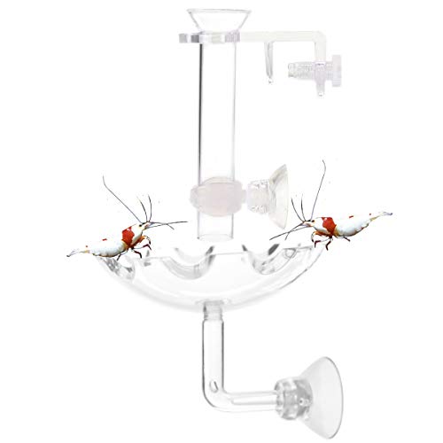 Shrimp Feeding Tube and Feeding Dish, Fit for Shrimp Fish, Mini Size, High Transparent Acrylic Material