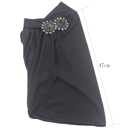 Soft Instant Hijab for Kids Girls Muslim Headscarf Islamic Scarf Shawl Wrap with Flowers - color: Gray-2 Flowers