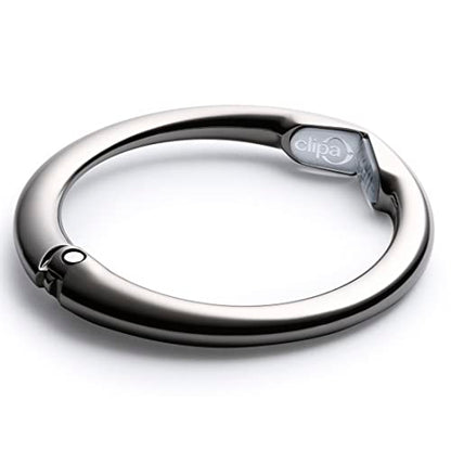 Clipa Bag Hangers The Ring that Opens into a Hook, Closes Automatically | Holds 33 lbs, Needs only 1/2" to Hang a Bag, Easy to Use with One Hand, in 9 available styles, 3 yr Warranty - color: Polished Hematite