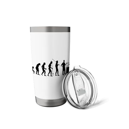 Fish Farmer Evolution Fish Holder Gift Fish Friend Stainless Steel Insulated Tumbler - color: White
