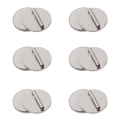 6pcs Mini Magnetic Brooch Pin Converter, Harm Free Clothing Magnet Buckle Magnet Metal Lapel Pin, Pin holder Magnet Almost Invisible Metal Pin Backs for Scarf Hijab Shawls Thin Fabric (Silver)