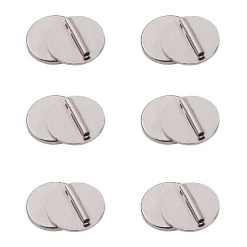 6pcs Mini Magnetic Brooch Pin Converter, Harm Free Clothing Magnet Buckle Magnet Metal Lapel Pin, Pin holder Magnet Almost Invisible Metal Pin Backs for Scarf Hijab Shawls Thin Fabric (Silver)