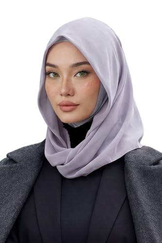 Aisha's Design Pre-tied Cotton-Chiffon Scarf for Women Practical Veil Instant Scarf Hijab Stylish Design - color: Grey