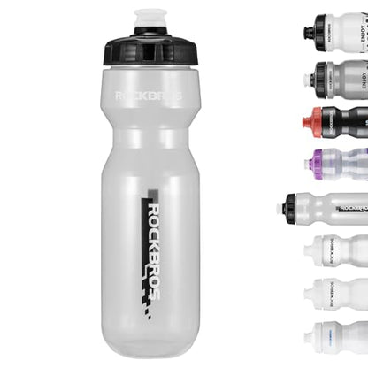 ROCKBROS Cycling Water Bottle, 20-25oz Cycling Bottle, BPA-Free - color: 25oz Black Transparent, style: 1 Pack