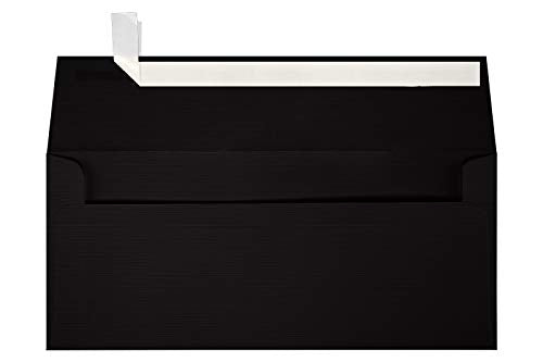 LUXPaper #9 Slimline Invitation Envelopes | Peel & Press | 3 7/8" x 8 7/8" | Black Linen | 80lb. Text | 50 Qty - color: Black Linen, size: 50 Qty.