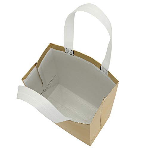 Tosnail 40 Pack 10 x 8 Inch Reusable Present Gift Bag, Medium Grocery Bags, Shopping Tote Bag for Weddings, Birthday, Party - color: Gold