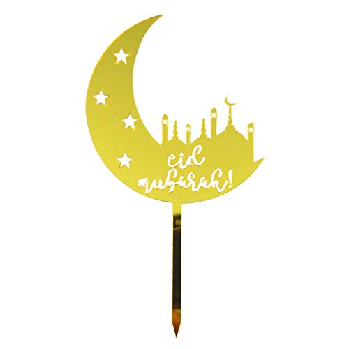 Eid Mubarak Cake Toppers (Pack of 5) - Gold