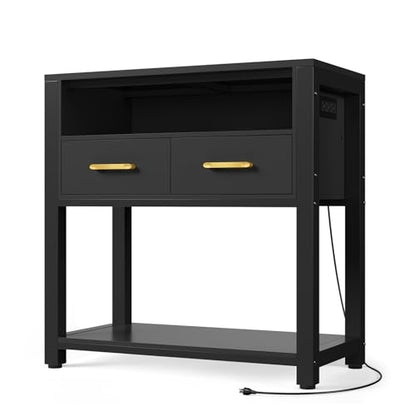 EOSVALO 20-29 Gallon Aquarium Stand with Stable Metal Frame & Power Outlet, Heavy-Duty Fish Tank Stand with Waterproof Mat, 550LBS Capacity Storage Cabinet, Black