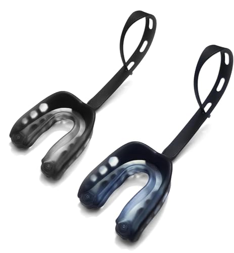 2 Pack Upgrade Football Mouth Guard for Youth and Adult with Case and Strap Sport Mouthguard Football Protection for Boxing, Basketball, Hockey Karate Rugby MMA (Youth 8-16Years) - size: Youth（8-16）