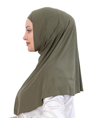 Prien Instant Hijab For Women, Muslim Long Scarf, Undercap Turban Set, Turkish Islamic Clothing, Prayer Clothes For Abaya - color: Khaki
