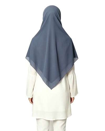 Lina & Lily Premium Chiffon Hijab Head Scarf Shawl Wrap for Muslim Women Square 58'' x 58'' - color: Slate Gray