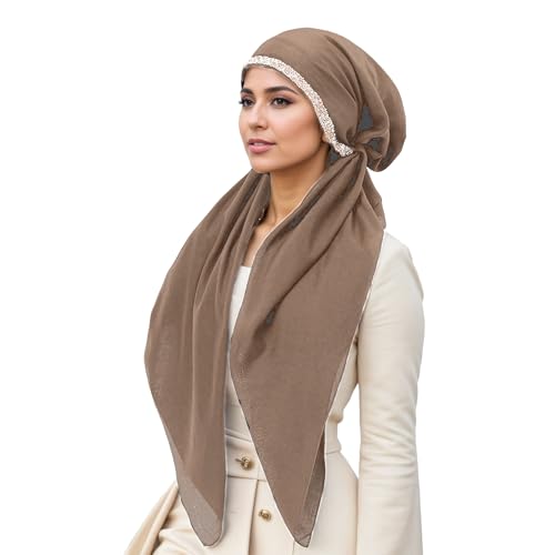Instant Hijab for Women: Hijab Scarf, Hijabs for Women Muslim, Muslim Head Scarf, Easy Slip on - color: Khaki