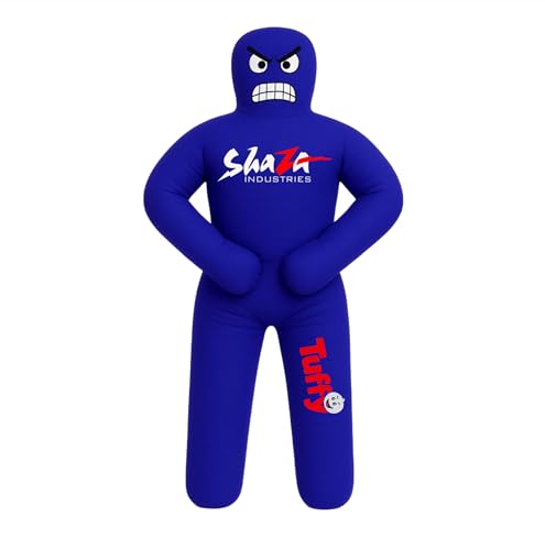 Shaza Toffy Youth Wrestling Dummy, Unfilled Canvas Training Partner, Kids Combat Practice Equipment - color: Blue