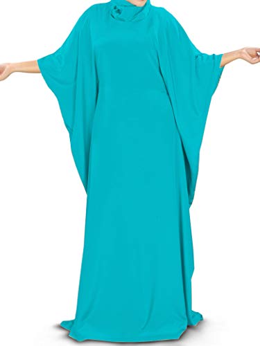 MyBatua Women's Kaftan, Free Size Abaya, Dubai Islamic Dress, Muslim Maxi KF-001 - color: Turquoise