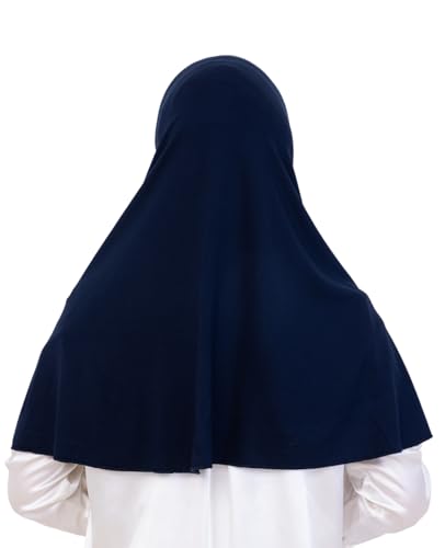 Prien Ready Hijab For Women, One Piece Muslim Instant Turban, Easy To Wear Long Head Scarf, Turkish Islamic Clothes For Abaya - color: Navy Blue