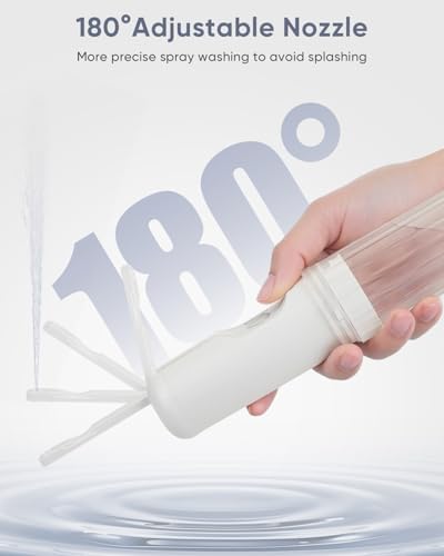 Portable Bidet for Travel, Multi- Bottle Compatible Handheld Bidet, 3 Water Pressure Modes, 180°Adjustable Nozzle, IPX6 Waterproof, White