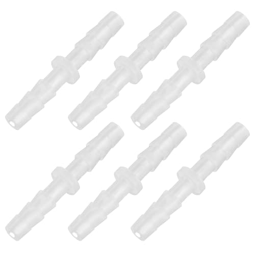 PATIKIL 1/8" - 1/6" 6 Pcs Plastic Hose Barb Fittings, Reducer Tube Fittings Pipe Adapter Union Splicer Joint Kit for Air Gas Water System Liquid Fuel Line Aquarium Tube Pump - size: 1/8"-1/6",(0.28"x1.07")