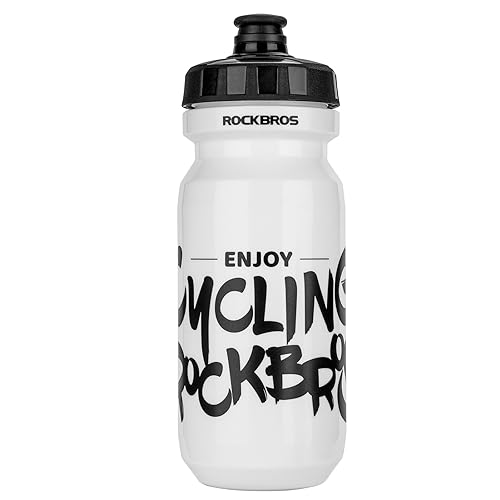 ROCKBROS Cycling Water Bottle, 20-25oz Squeeze Sports Water Bottle, BPA-Free - color: 20oz White