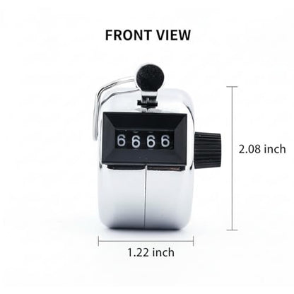 4 Pack Digital Tally Counter, Metal Handheld Clicker in Silvery and Black, Manual Counter for Knitting, Crochet, People Counting