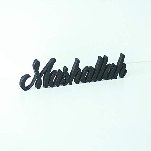 iwa Concept Mashallah Black Home Decor | Table & Shelves Islamic Decor | Ramadan & Eid Decorations - color: Black/Latin