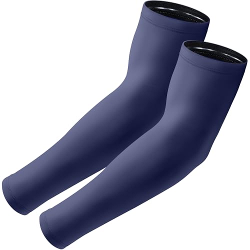 Arm Sleeves, UV Sun Protection Cooling Arm Covers for Men/Women | UPF 50+ UV protection; Sweat-wicking & cooling; Non-slip design; Lightweight & breathable - color: 1 Pairs - Navy
