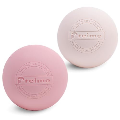 Massage Lacrosse Balls for Myofascial Release, Trigger Point Therapy,Manual Massage Balls, Muscle Knots, and Yoga Deep Tissue Massage. Set of 2 Firm Balls (Dusty Pink and Pink Beige) - color: Dusty Pink and Pink Beige
