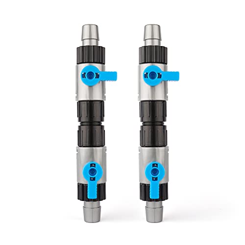 Double Tap Connector for Aquarium Canister Filter 16/16mm 2 Pack | Pack of 2; quick-release shut-off valves - size: 2 PCS
