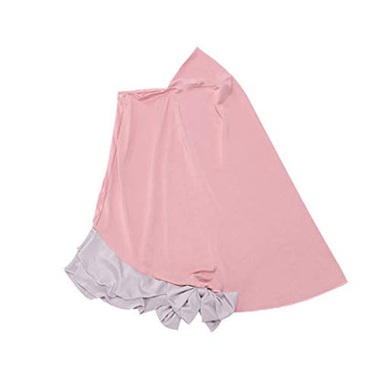 Toddler Girls Muslim Dress Abaya with Hijab Prayer Clothes Arab Solid Islamic Robe Kids Ramadan Long Skirt LDS Temple Dresses - color: B-pink, size: 5-6 Years