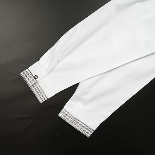 HD African Clothing Long Kaftan Clothes Sets Embroidery Dashiki Outfit for Man - color: White562, size: X-Large