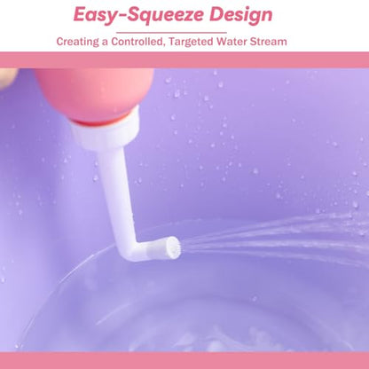 Portable Handheld Personal Hygiene Refresher Toilet Butt Cleaner Travel Bidet Spray Bottle for Home 450 ML(15oz)-Pink - color: Pink