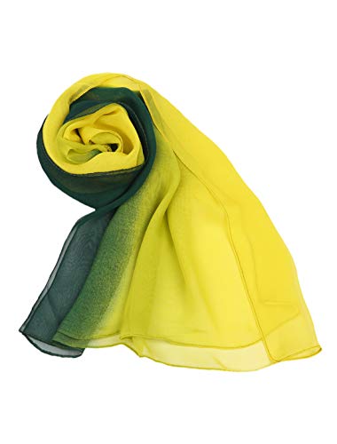 uxcell Women'sChiffon Sheer Long Scarf Silky Gradient Party - color: Green