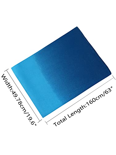 uxcell Women'sChiffon Sheer Long Scarf Silky Gradient Party - color: Dark Light Blue