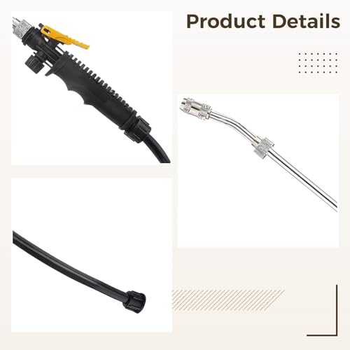 Adjustable Electric Sprayer Wand With Stainless Steel Extension And 3.6 Ft Hose For Various Backpack Sprayers