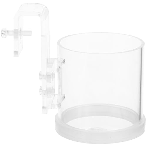 Happyyami Reusable Acrylic Fish Feeder Ring with Hook Large Aquarium Feeding Circle for Fish Tanks Floating Food Holder for Aquarium Supplies