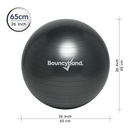 Bouncyband Balance Ball – Create Flexible Seating to Improve Focus at School, Office, or Home with This No-Roll Weighted Ball - color: Dark Gray, size: Large (Pack of 1)