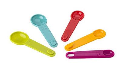Joie Measuring Spoons, Assorted Colors, Imperial and Metric Measurements, 5-Piece Set - style: Measuring Spoons